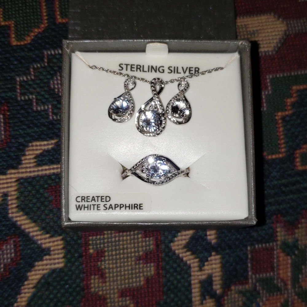 an earring necklace and ring set